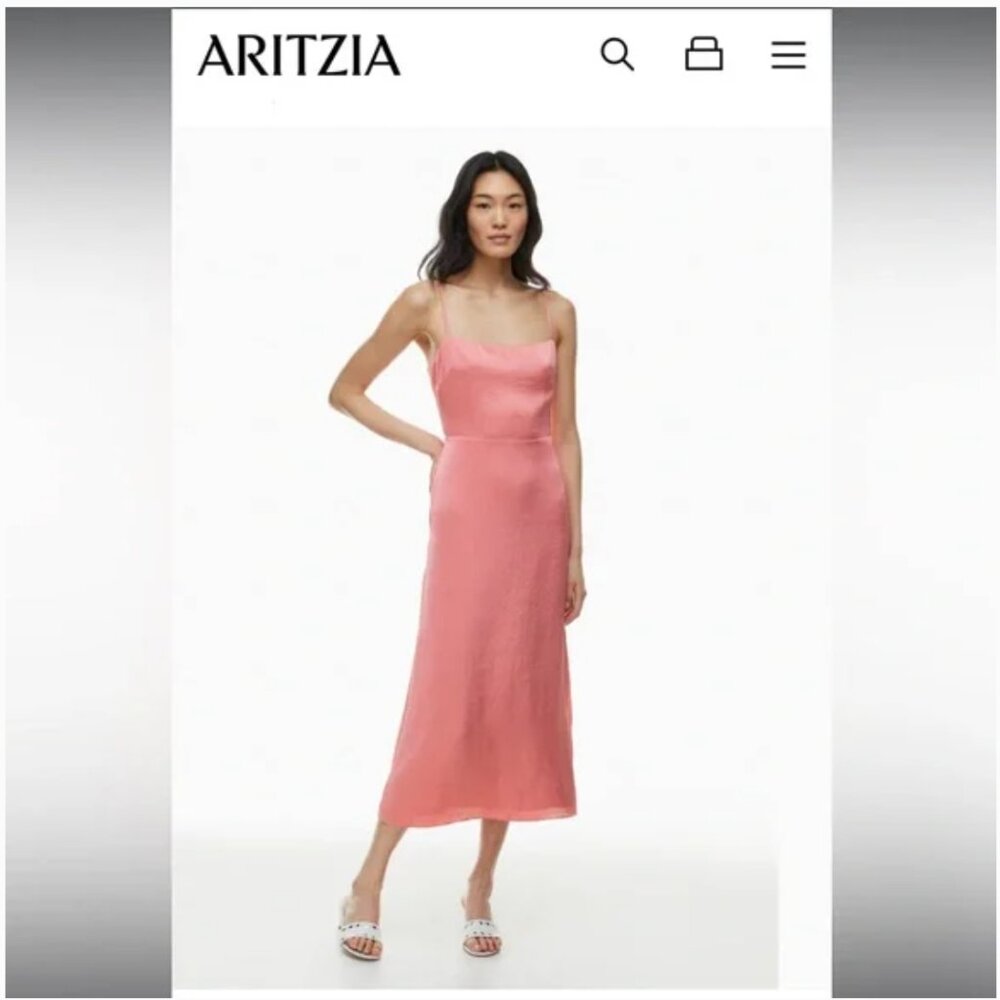 NWT Aritzia Wilfred Magdalena Satin Dress Size 4